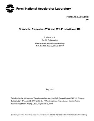 Search for anomalous WW and WZ production at D0