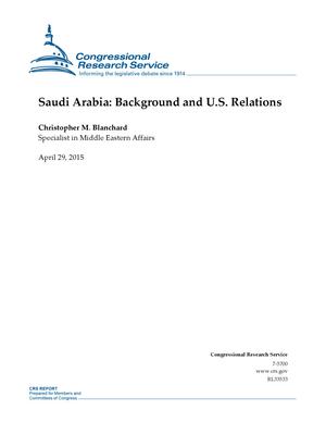 Primary view of object titled 'Saudi Arabia: Background and U.S. Relations'.