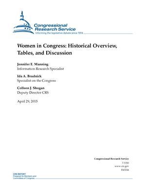 Women in Congress: Historical Overview, Tables, and Discussion