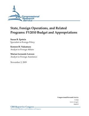 State, Foreign Operations, and Related Programs: FY2010 Budget and Appropriations