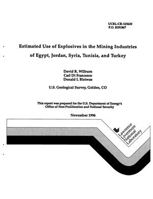 Estimated use of explosives in the mining industries of Egypt, Jordan, Syria, Tunisia, and Turkey