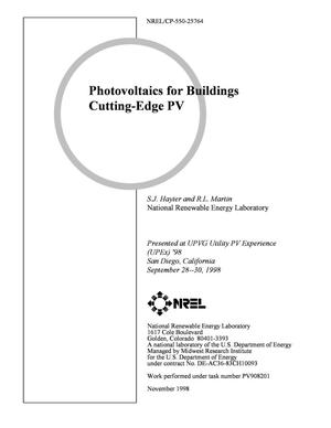Photovoltaics for Buildings Cutting-Edge PV
