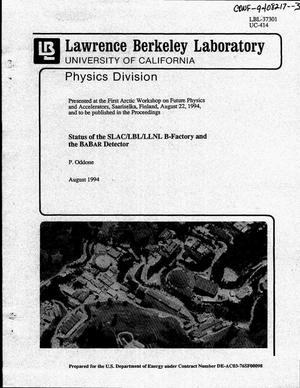 Status of the SLAC/LBL/LLNL B-Factory and the BaBar detector