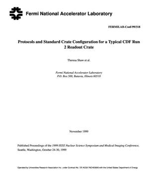 Protocols and standard crate configuration for a typical CDF Run 2 readout crate