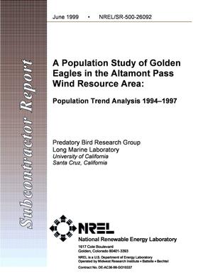 A Population Study of Golden Eagles in the Altamont Pass Wind Resource Area: Population Trend Analysis, 1994-1997