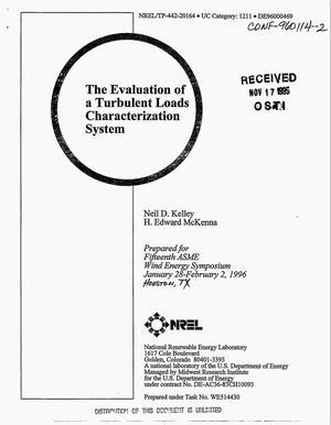 The evaluation of a turbulent loads characterization system