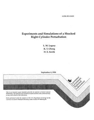 Experiments and simulations of a shocked right-cylinder perturbation
