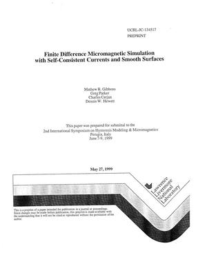 Finite difference micromagnetic simulation with self-consistent currents and smooth surfaces