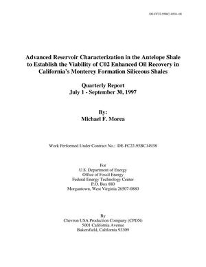 Advanced Reservoir Characterization in the Antelope Shale to Establish the Viability of C02 Enhanced Oil Recovery in California's Monterey Formation Siliceous Shales