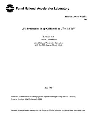 J/{psi} production in p{anti p} collisions at {radical}s = 1.8 TeV