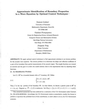 Approximate Identification of Boundary Properties in a Wave Equation by Optimal Control Techniques