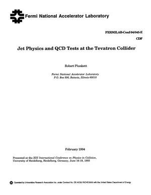 Jet physics and QCD tests at the Tevatron collider