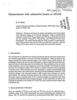 Measurements with radioactive beams at ATLAS.