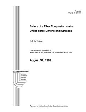 Failure of a fiber composite lamina under three-dimensional stresses