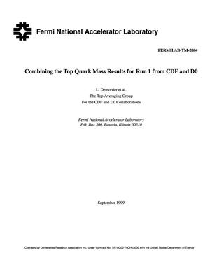Combining the top quark mass results for Run 1 from CDF and D-Zero