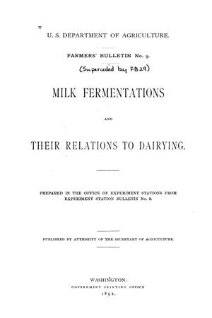 Milk fermentations and their relations to dairying.