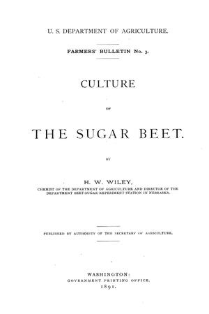 Culture of the Sugar Beet.