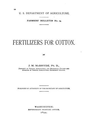 Fertilizers for Cotton.