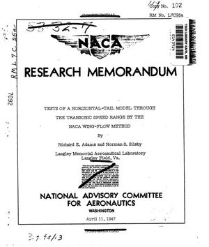 Tests of a Horizontal-Tail Model through the Transonic Speed Range by the NACA Wing-Flow Method