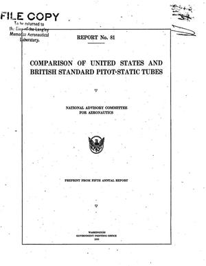 Comparison of United States and British Standard Pitot-Static Tubes