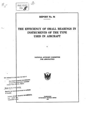 The Efficiency of Small Bearings in Instruments of the Type Used in Aircraft