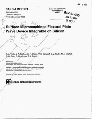 Surface Micromachined Flexural Plate Wave Device Integrable on Silicon