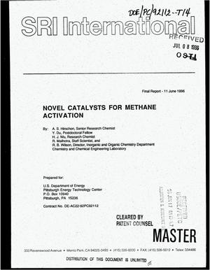 Novel catalysts for methane activation. Final progress report, September 30, 1992--April 30, 1996