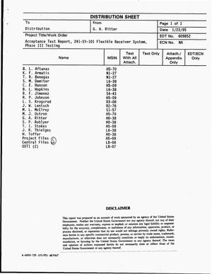 Acceptance test report, 241-SY-101 Flexible Receiver System, Phase 3 testing