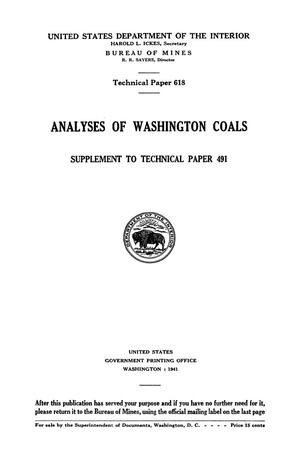 Analyses of Washington Coals: Supplement to Technical Paper 491