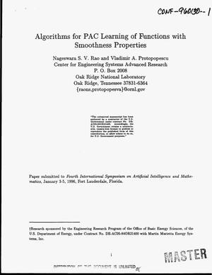 Algorithms for PAC learning of functions with smoothness properties