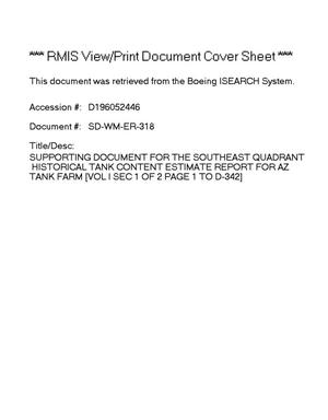 Supporting document for the southeast quadrant historical tank content estimate report for AZ-tank farm (Volume 1 and 2)