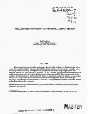 Alkaline oxide conversion coatings for aluminum alloys
