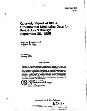 Quarterly report of RCRA groundwater monitoring data for period July 1--September 30, 1995
