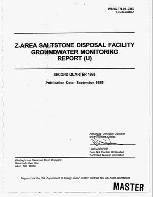 Z-Area Saltstone Disposal Facility groundwater monitoring report. Second quarter 1995