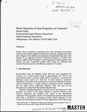 Shock equation of state properties of concrete
