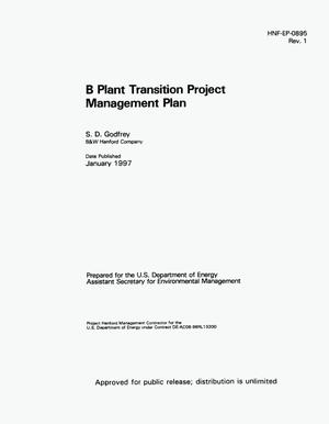 B plant transition project management plan