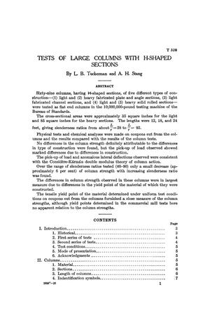 Tests of Large Columns with H-Shaped Sections