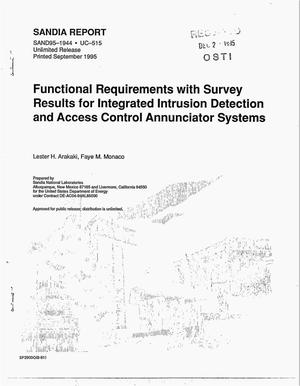 Functional requirements with survey results for integrated intrusion detection and access control annunciator systems
