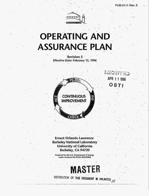 Operating and assurance plan. Revision 5
