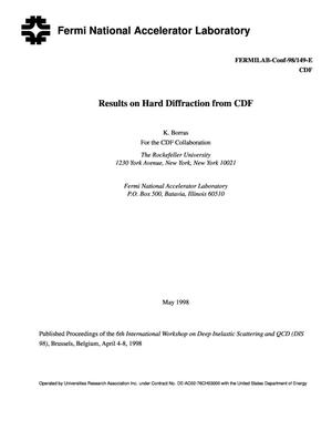 Results on hard diffraction from CDF