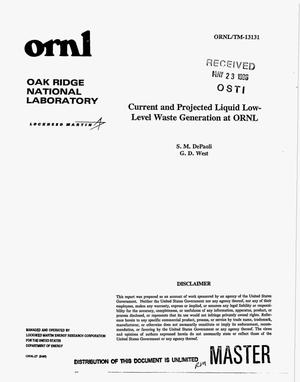 Current and projected liquid low-level waste generation at ORNL