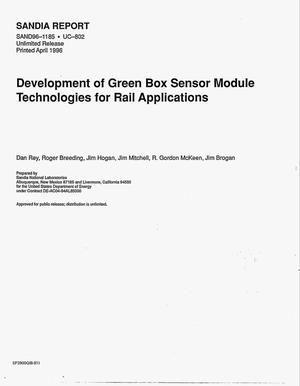 Development of Green Box sensor module technologies for rail applications