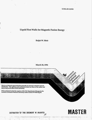 Liquid first walls for magnetic fusion energy