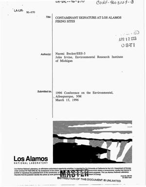 Contaminant signature at Los Alamos firing sites
