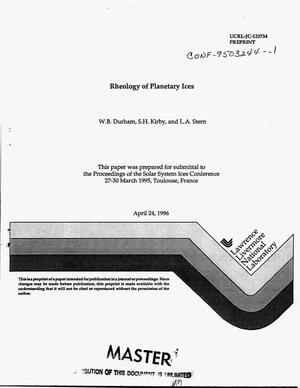Rheology of planetary ices
