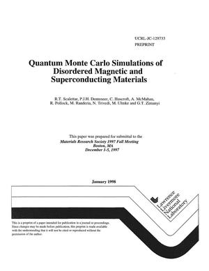 Quantum Monte Carlo simulations of disordered magnetic and superconducting materials