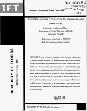 Anomalous Abelian symmetry in the standard model