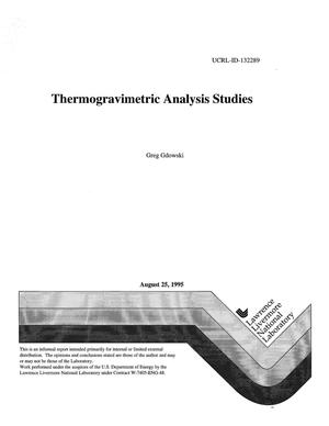Thermogravimetric analysis studies