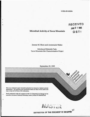 Microbial activity at Yucca Mountain