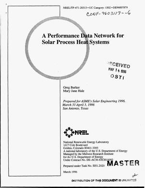A performance data network for solar process heat systems